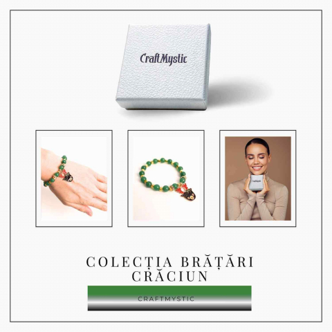 Bratara naturala Aventurin verde cu accesoriu mixt- armonie si noroc [7]