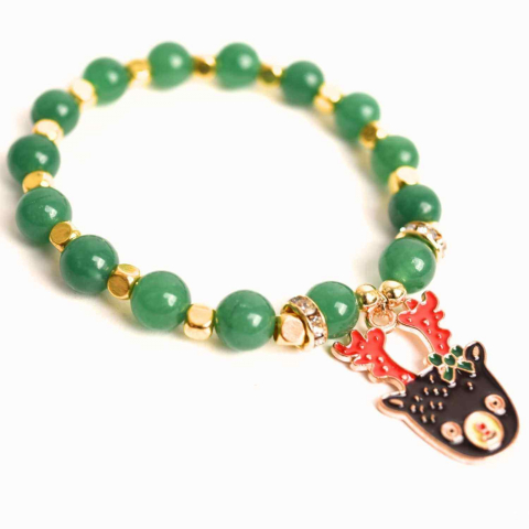 Claritate Mentala si Focus - Bratara naturala Aventurin verde cu accesoriu mixt- armonie si noroc