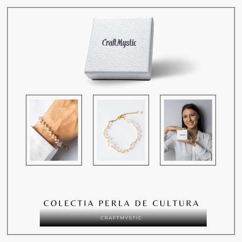 Bratara reglabila din perle de cultura si lant auriu– simbol al feminitatii pure [7]