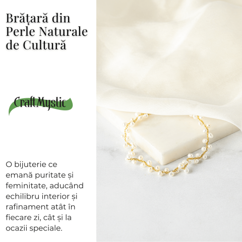 Bratara reglabila din perle de cultura si lant auriu– simbol al feminitatii pure [2]
