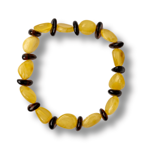 Brățări - Bratara Chihlimbar Galben si Maro-Rosiatic – Stralucire Naturala si Protectie Solara