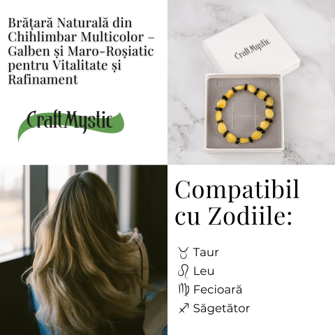 Bratara Chihlimbar Galben si Maro-Rosiatic – Stralucire Naturala si Protectie Solara [3]