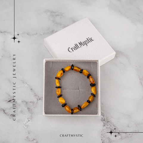 Bratara Chihlimbar Galben si Maro-Rosiatic – Armonie Naturala, Protectie si Caldura Solara [6]