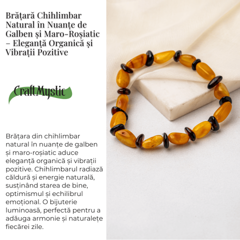 Bratara Chihlimbar Galben si Maro-Rosiatic – Armonie Naturala, Protectie si Caldura Solara [2]