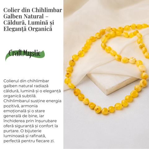 Colier Chihlimbar Galben Natural – Lumina Solara, Armonie si Eleganta Organica [2]