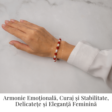 Bratara Agat Rosu si Perle Naturale – Energie, Eleganta si Armonie Feminina [1]
