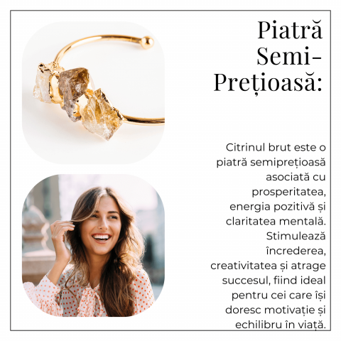 Bratara Aurie cu Triplu Citrin Brut – Energie Pozitiva & Prosperitate [5]
