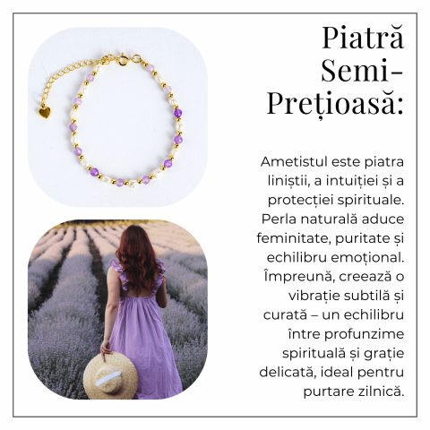 Bratara spirituala cu ametist 4mm si perle – Rafinament purtat zilnic [5]