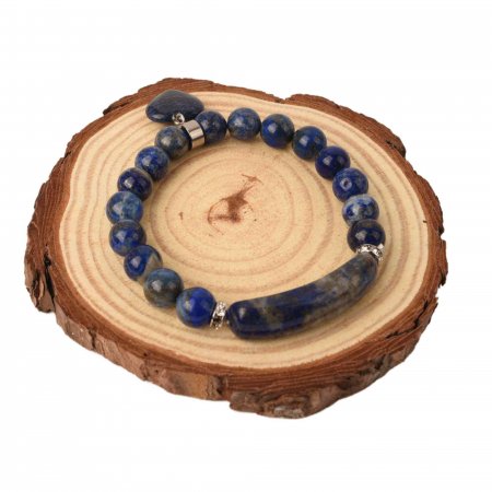 Bratara cu pietre semipretioase margele 8mm ochi de Lapis Lazuli: Calmarea stresului si a anxietatii [3]
