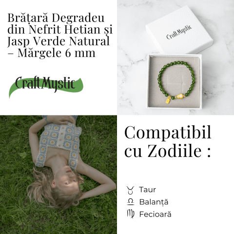 Bratara elastic din jasp verde natural si nefrid hetian – echilibru si vitalitate [4]