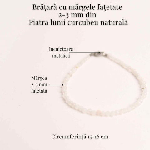 Bratara cu margele 2-3 mm piatra lunii curcubeu fatetata pentru feminitate si armonie interioara [3]