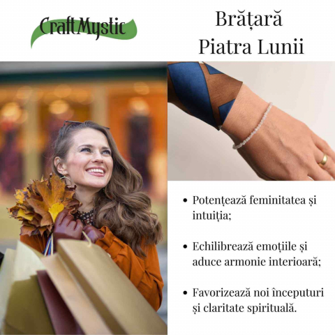 Bratara cu margele 2-3 mm piatra lunii curcubeu fatetata pentru feminitate si armonie interioara [2]