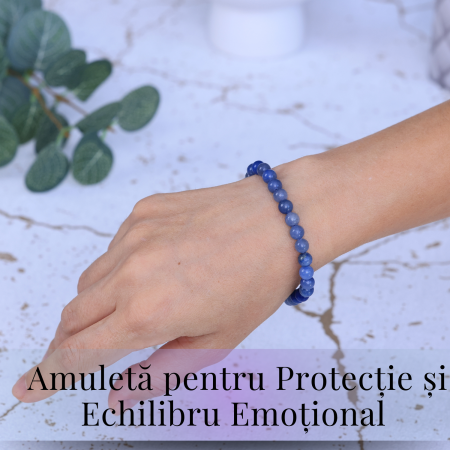 Bratara Elastica cu Margele 6mm Aventurin albastru pentru Claritate Mentala si Focus [1]