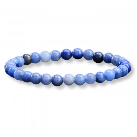 Bratara Elastica cu Margele 6mm Aventurin albastru pentru Claritate Mentala si Focus [8]