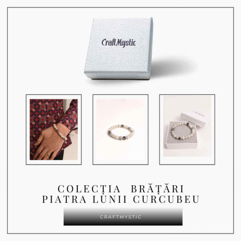 Bratara Elastica cu Margele 8mm din Piatra Lunii Curcubeu - Magie si Femininitate [3]