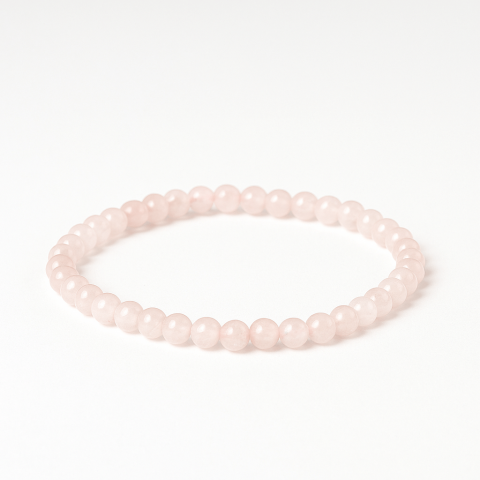 Bratara Elastica cu Margele de Cuart Roz 5mm – Iubire si Vindecare Emotionala Bratara Elastica cu Margele de Cuart Roz 5mm – Iubire si Vindecare Emotionala