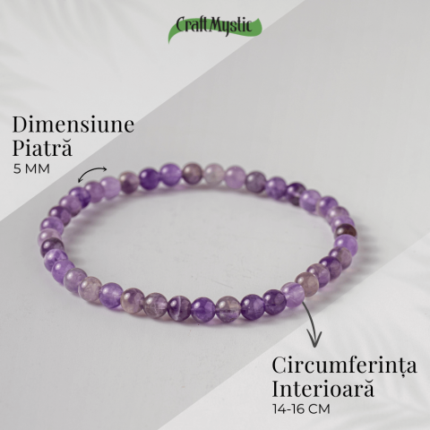 Bratara Elastica din Ametist 5mm – Claritate Mentala si Echilibru Emoțional [4]