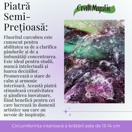 Bratara elastica cu margele 4mm Fluorit curcubeu - Claritate mentala [2]