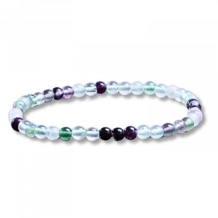 Bratara elastica cu margele 4mm Fluorit curcubeu - Claritate mentala [8]