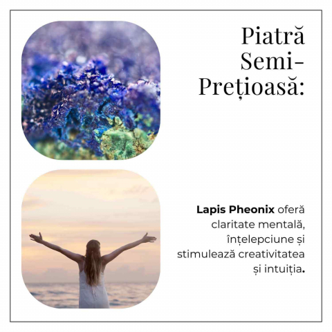 Bratara Elastica cu Margele Naturale de Lapis Phoenix pentru Claritate si Creativitate [4]