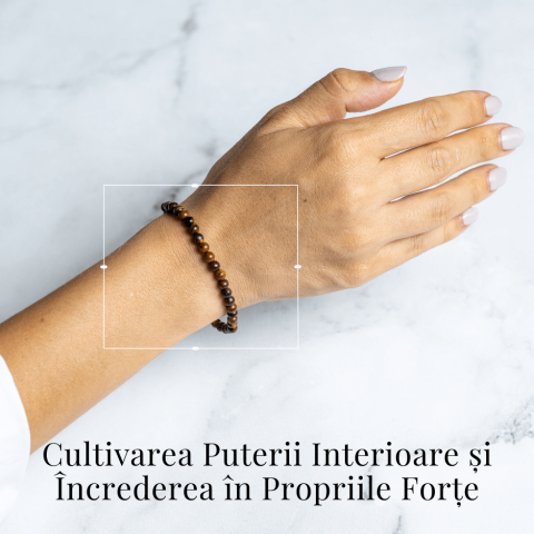 Bratara Elastica cu Margele 4 mm din Ochi de Tigru – Protectie si incredere [1]
