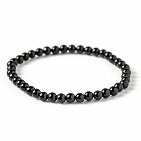 Claritate Mentala si Focus - Bratara Elastica cu Margele 4mm din Turmalina Neagra – Protectie Energetica si impamantare