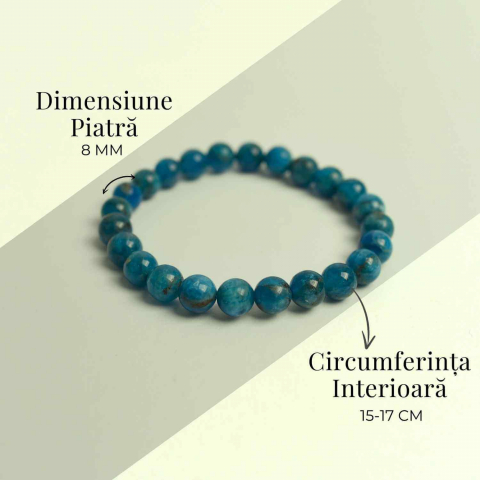 Bratara elastica 8mm din Apatit Albastru – Creativitate si claritate mentala [4]
