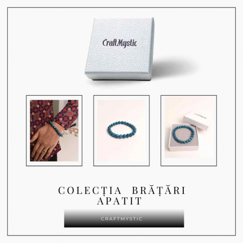 Bratara elastica 8mm din Apatit Albastru – Creativitate si claritate mentala [5]