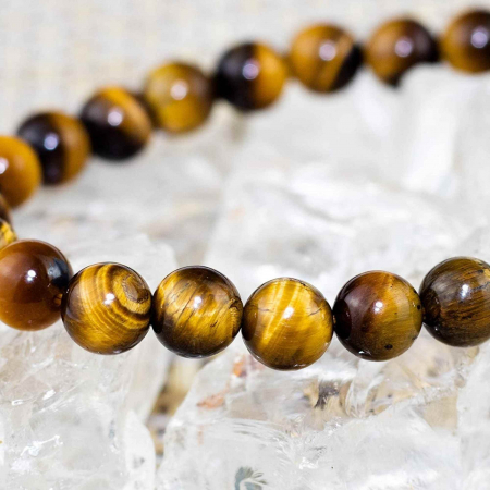 Bratara elastica cu pietre semipretioase ochi de tigru de 8 mm – bratara pentru meditatie [2]
