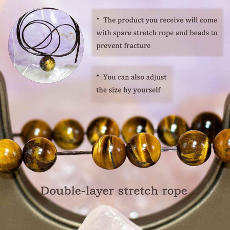 Bratara elastica cu pietre semipretioase ochi de tigru de 8 mm – bratara pentru meditatie [3]