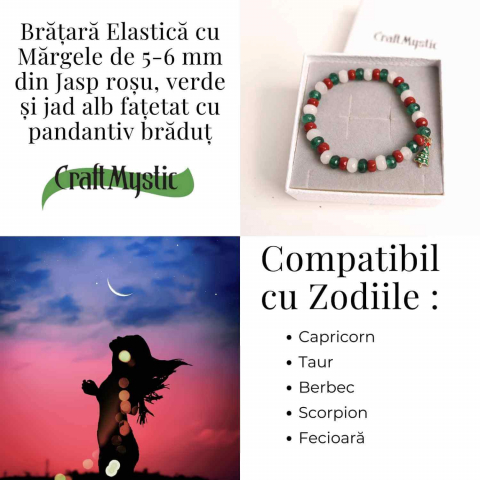 Bratara Jasp Rosu, Verde si Jad Alb – Echilibru si Protectie [3]