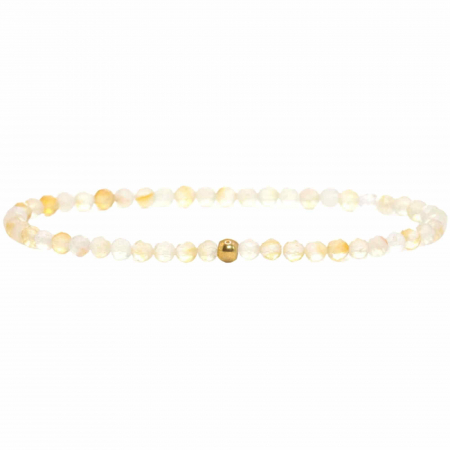 Bratara Eleganta cu Margele 3mm Citrin Fateta cu Bila Stralucitoare Pentru Incredere in sine, Revigorare
