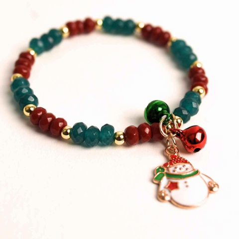 Bratara naturala Jasp rosu, verde fatetat - cadou unic festiv [0]