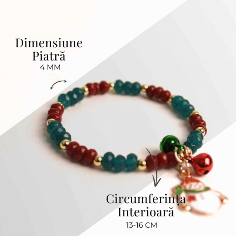 Bratara naturala Jasp rosu, verde fatetat - cadou unic festiv [3]