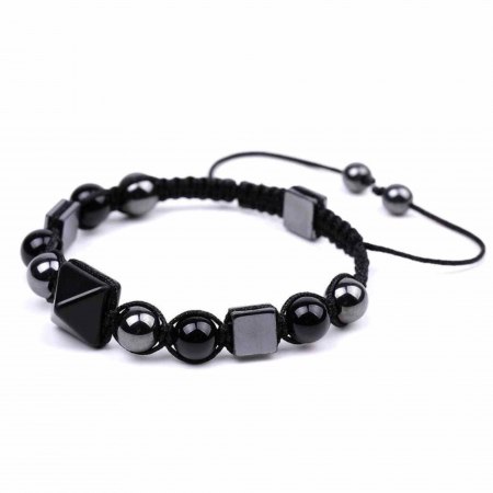 Berbec - Bratara deosebita cu ametist natural 8mm - Elastica ajustabila cu pietre semipretioase violete