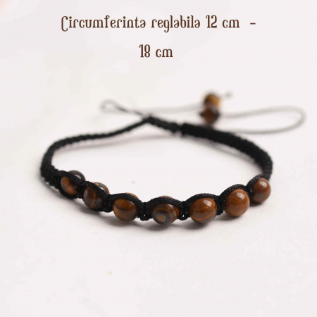 Bratara Reglabila cu Margele de Ochi de Tigru de 6mm - Bijuterii Handmade, Cadou Perfect pentru Femei si Fete [1]