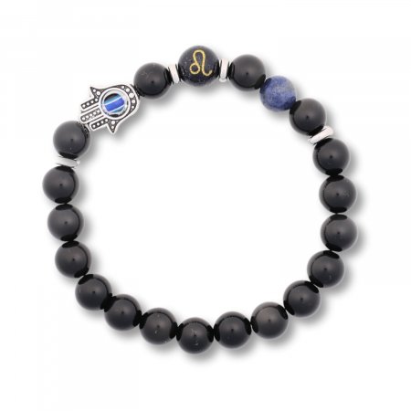 Brățări -  Bratara pentru Zodii cu Margele de Obsidian, Pandantiv Mana Fatimei si Ochiul "Rau"
