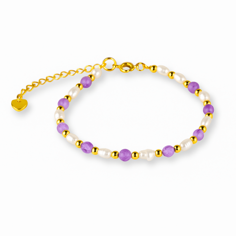 Bratara spirituala cu ametist 4mm si perle – Rafinament purtat zilnic [9]