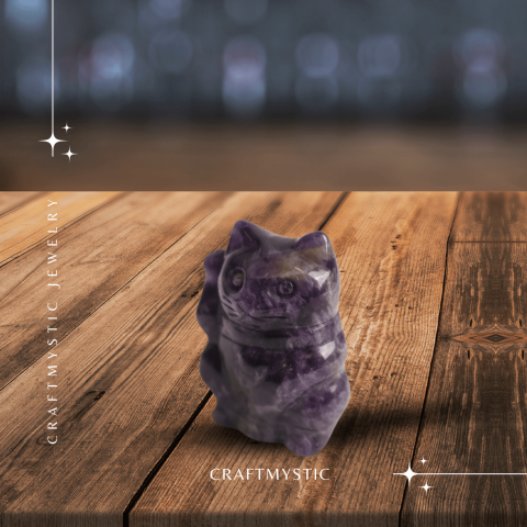 Pisicuta armoniei – Ametist pentru Intuitie si Protectie Spirituala 5 cm inaltime [5]