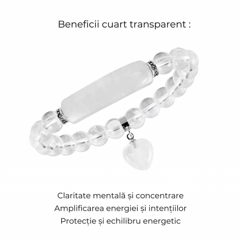 Bratara Zen Cuart Transparent 8mm – Claritate si Energii Pozitive [5]