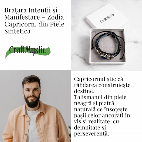 Bratara Zodiacala ajustabila din Piele Sintetica cu Cabochon Rotund – Simbol Astrologic Personalizat pentru Energie si Identitate Astrala [23]