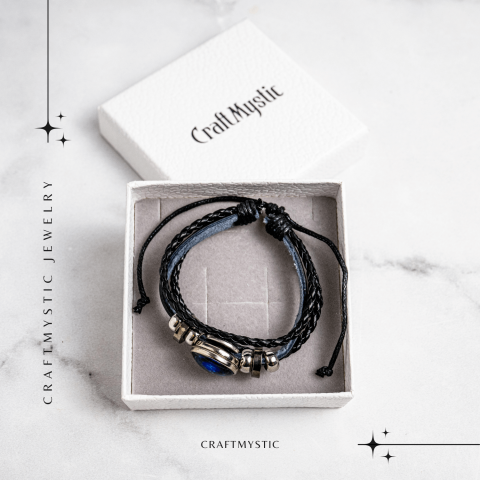 Bratara Zodiacala ajustabila din Piele Sintetica cu Cabochon Rotund – Simbol Astrologic Personalizat pentru Energie si Identitate Astrala [6]