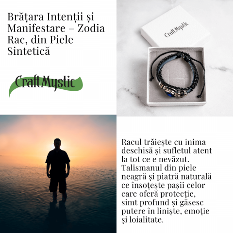 Bratara Zodiacala ajustabila din Piele Sintetica cu Cabochon Rotund – Simbol Astrologic Personalizat pentru Energie si Identitate Astrala [30]