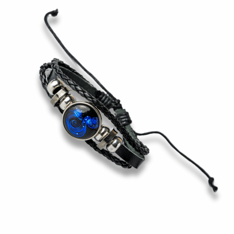 Bratara Zodiacala ajustabila din Piele Sintetica cu Cabochon Rotund – Simbol Astrologic Personalizat pentru Energie si Identitate Astrala [11]