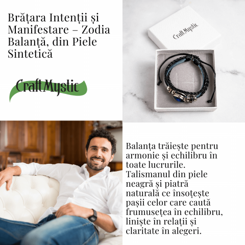 Bratara Zodiacala ajustabila din Piele Sintetica cu Cabochon Rotund – Simbol Astrologic Personalizat pentru Energie si Identitate Astrala [3]