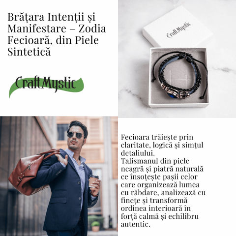 Bratara Zodiacala ajustabila din Piele Sintetica cu Cabochon Rotund – Simbol Astrologic Personalizat pentru Energie si Identitate Astrala [16]