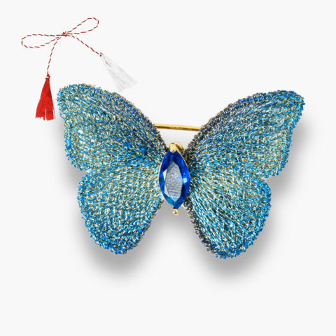Brosa Fluturas cu Pietre Rhinestone - Eleganta si Magie