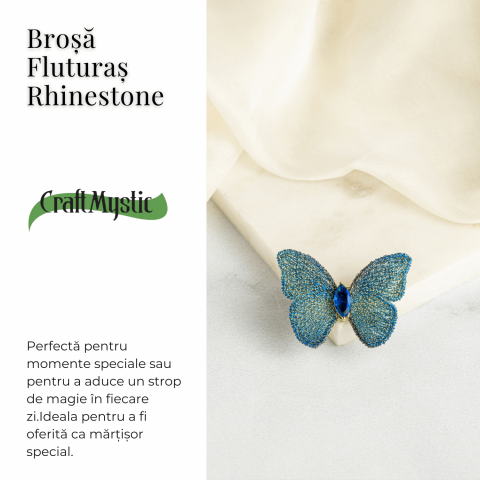 Brosa Fluturas cu Pietre Rhinestone - Eleganta si Magie [3]