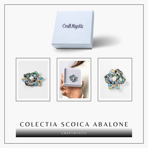 Brosa Floare Abalone cu Perla Naturala - Eleganta si Armonie [8]