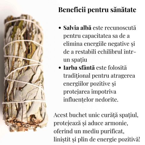 Buchet Salvie Alba California cu Iarba Sfanta - Purificare si Vindecare [1]
